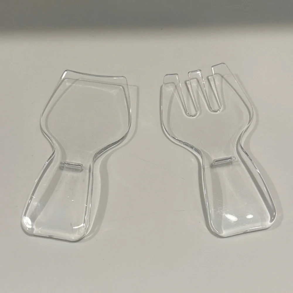 Clear Salad Servers, Lucite Fork and Spoon